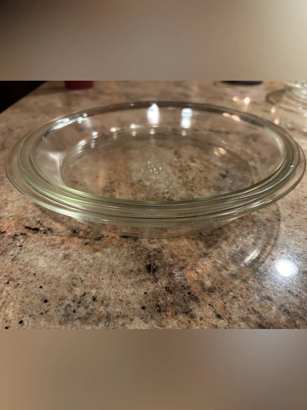 Pyrex TRADE MARK #210 Clear Glass Pie Plates 10” Set of (2) 1.25” & 1.50” deep